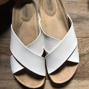 White Slip On Sandals